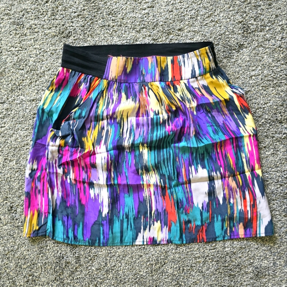 Eight Sixty Multicolor Abstract Mini Skirt